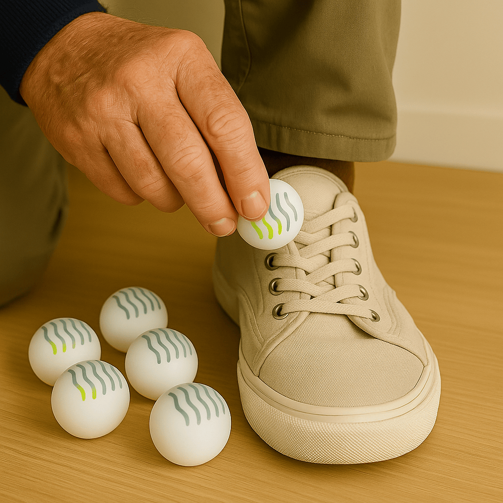 6 Deodorizing Shoe Balls – Jasmine Scent, 30 Days per Ball | Alessio
