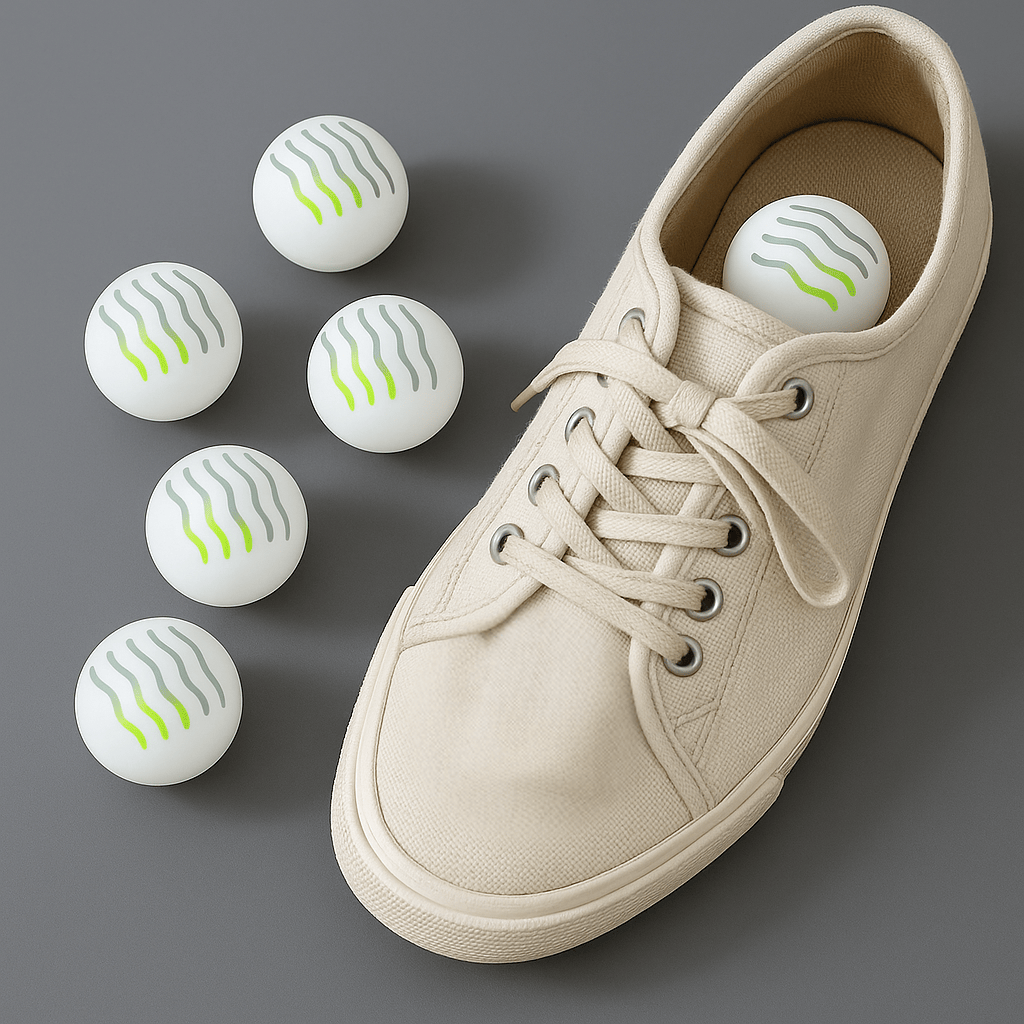 6 Deodorizing Shoe Balls – Jasmine Scent, 30 Days per Ball | Alessio